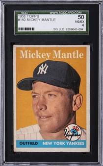 1958 Topps #150 Mickey Mantle – SGC 50 VG/EX 4